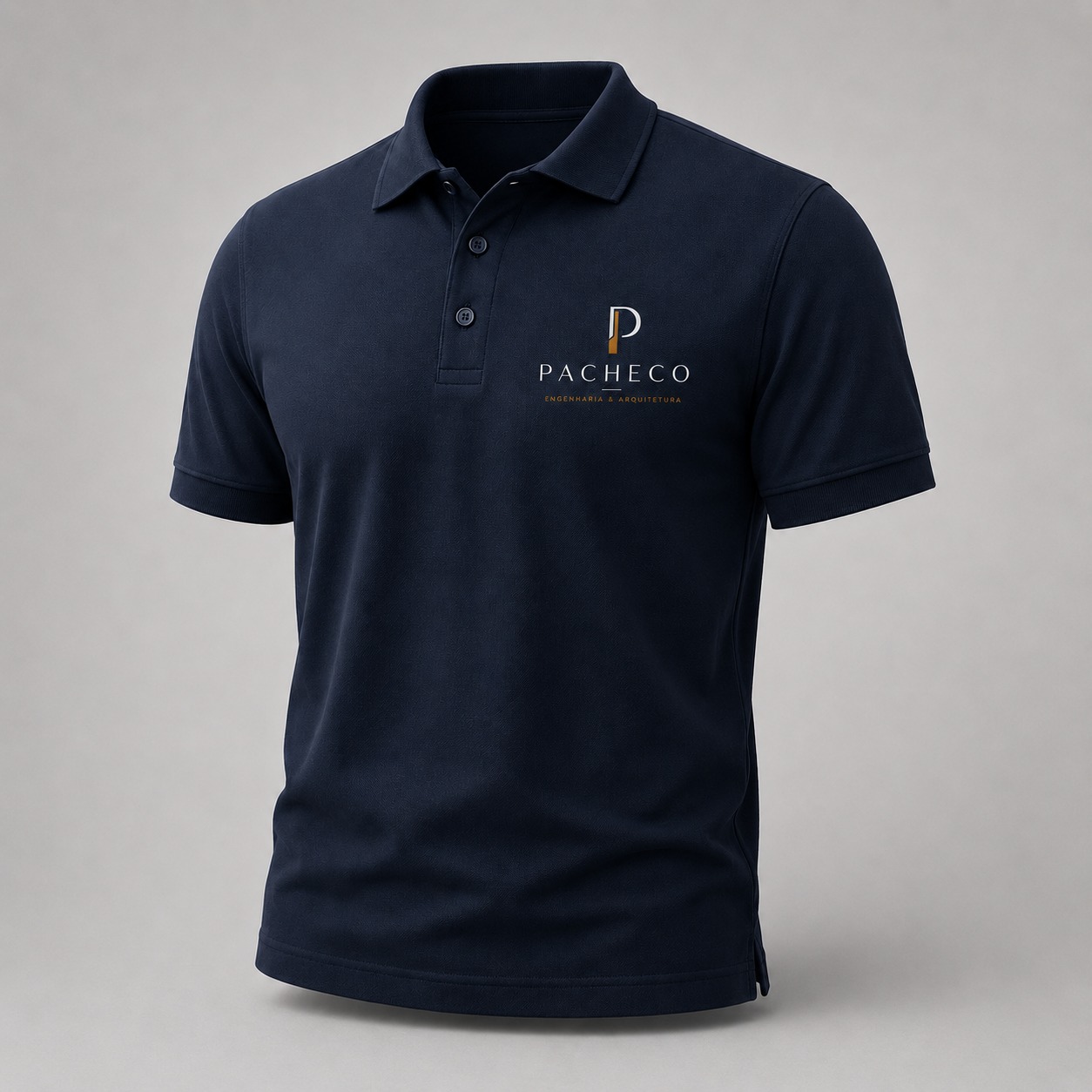 Camisa polo azul marinho com logo Pacheco