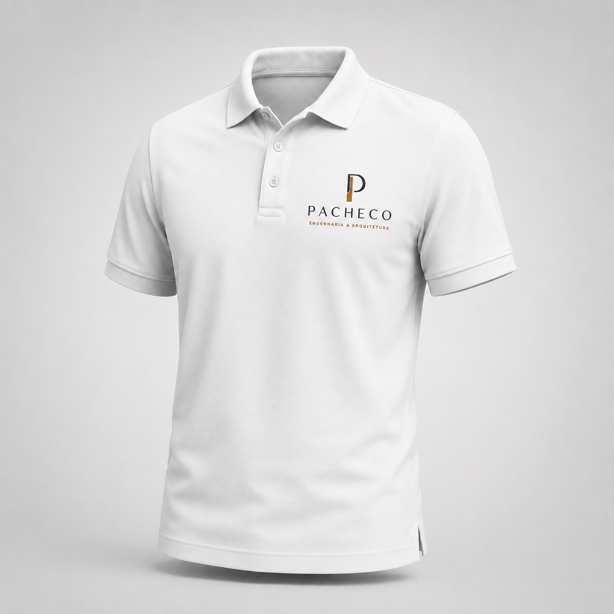 Camisa polo branca com logo Pacheco